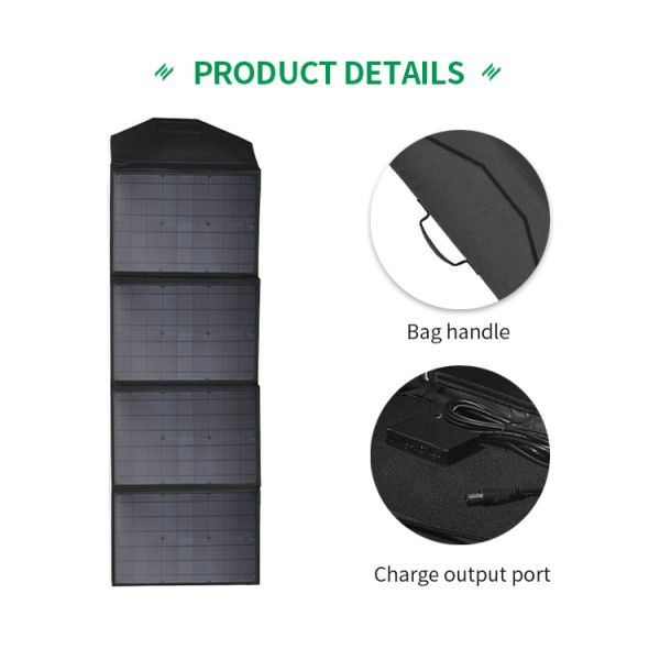 IP65 100W Foldable Solar Panel Energy 1615*340*340 Tiny Charging System