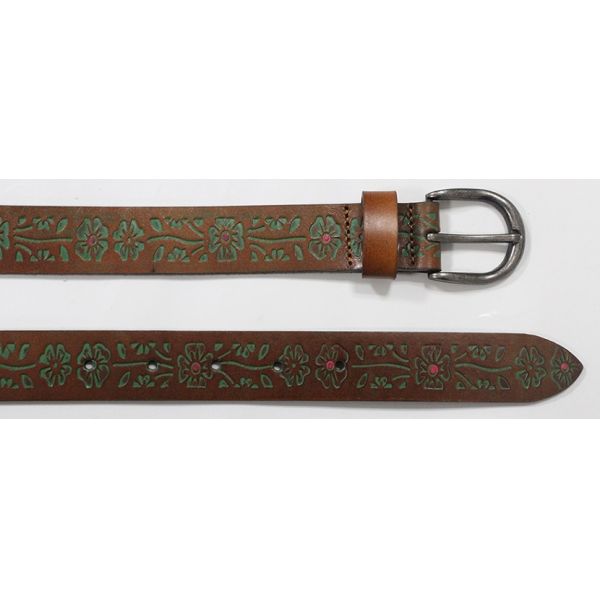 Dark Brown Womens Fashion Belts Embossed Patterns Available 2.85cm Width