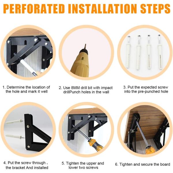 Collapsible Shelf Hinge Wall Mounted for Customer's Request Bench Table Space Saving