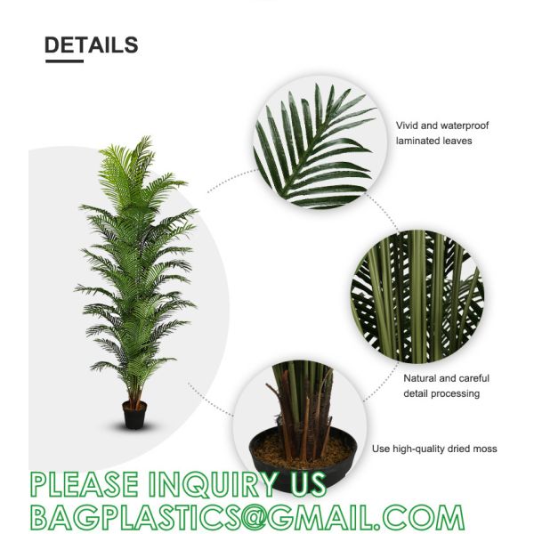1.6m For Decoration Bonsai Artificial Fishtail Palm Plant, Artificial Tree Fake Potted Simulation Tree Nordic Style
