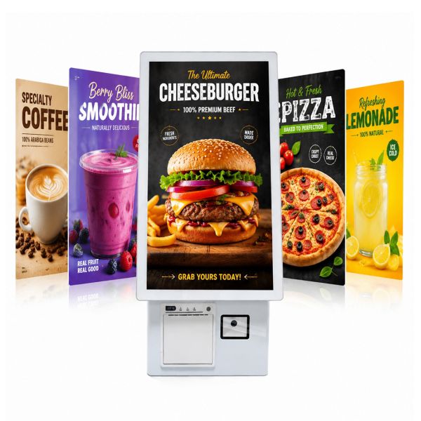 32 Inch Self Service Ordering Kiosk Touch Screen Restaurant Payment Terminal Machine with Built-in 80mm Printer