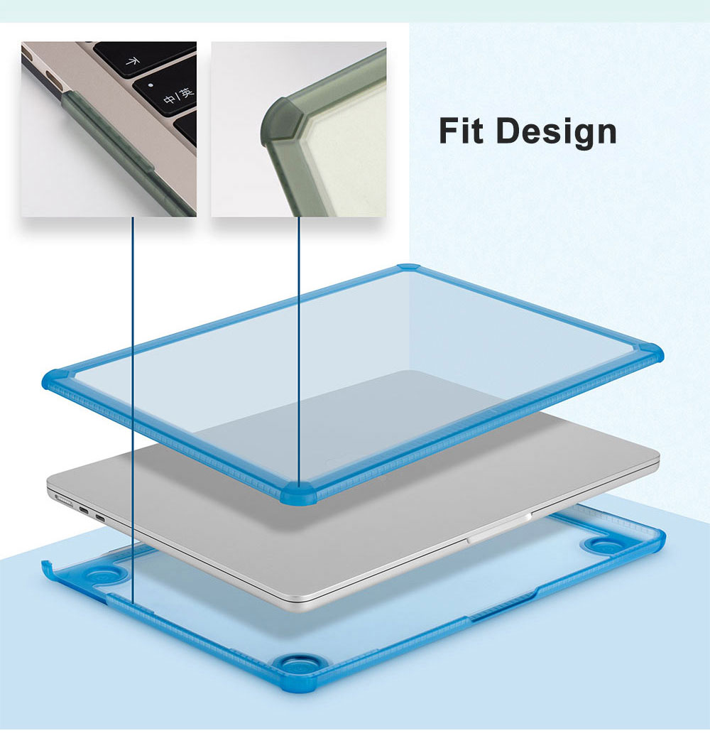 Laudtec BJK01 Portable Clear Notebook Tpu Pc Cover Hard Shell Transparent Lap Top Laptop Case for Macbook Air 15 Pro 14