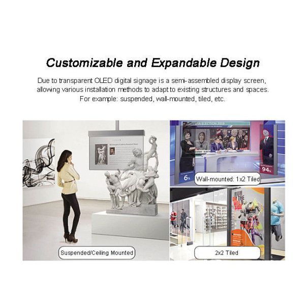 30 Inch HD Interactive Transparent OLED Display – Transparent Digital Signage Solution