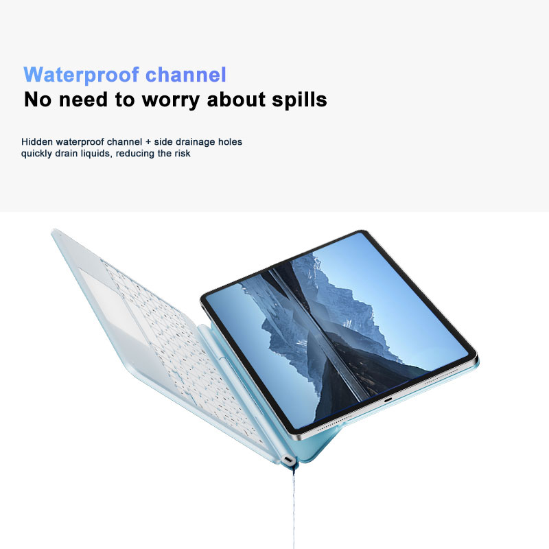 Custom Language Wireless BT Smart Trackpad Magnetic Keyboard with RGB Backlit for iPad Air 13" and iPad Pro 12.9"