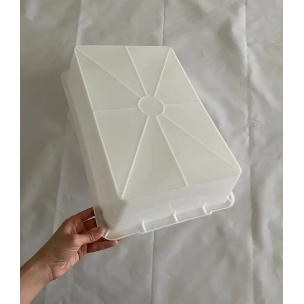 White Thickened Sorting Goods Large Rubber Basin Rectangular Supermarket Plastic White Basin