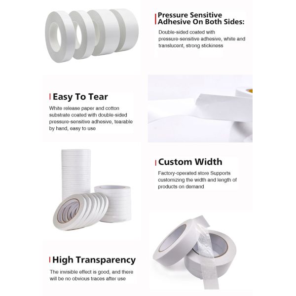 Strong Adhesive Double Sided Duck Tape High Temperature Resistance 2 Sided Carpet Tape