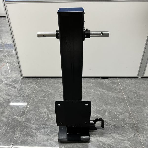 Mounting Plate Side Pin 12K Jack With Handle Black Powder Coated