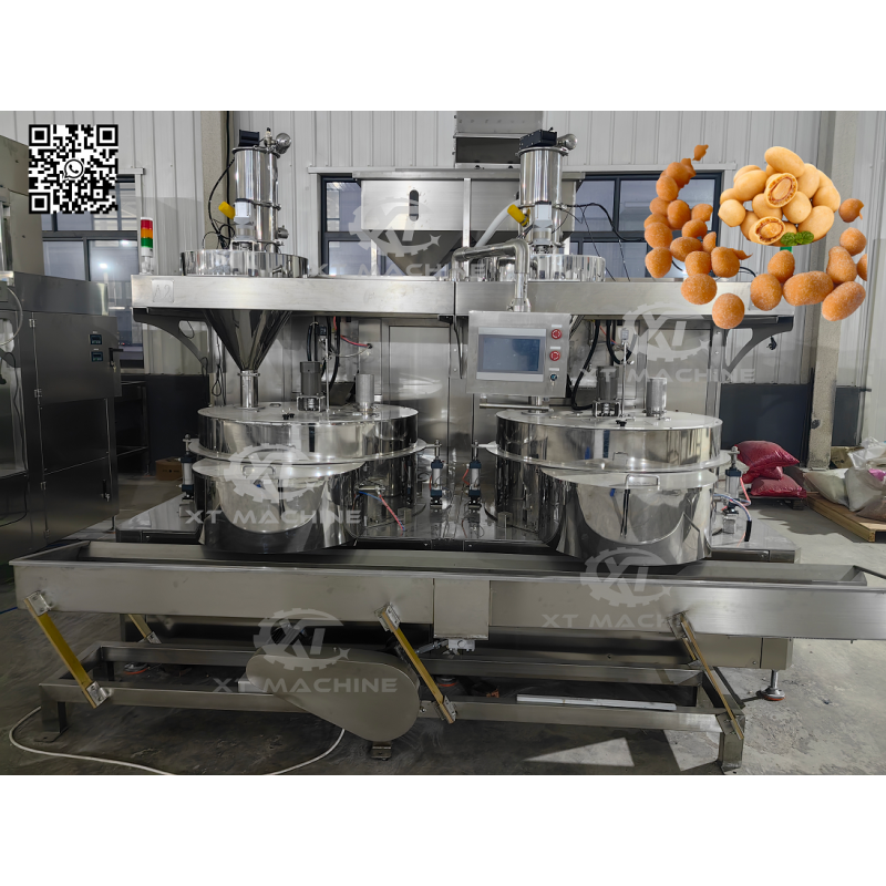Automatic coating machine for peanuts and seeds