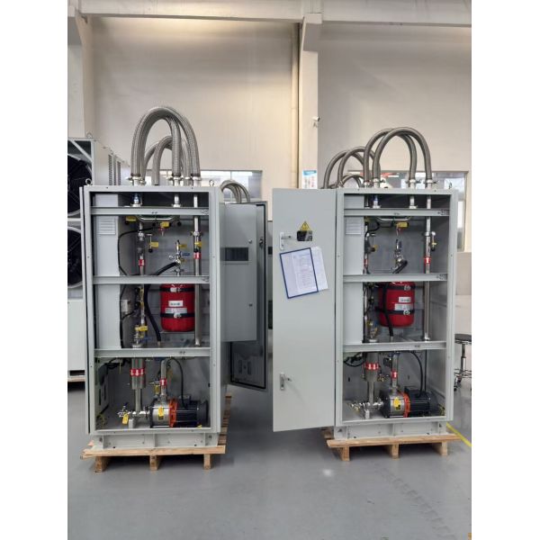 Power electronics water cooling system overview showing complete assembly