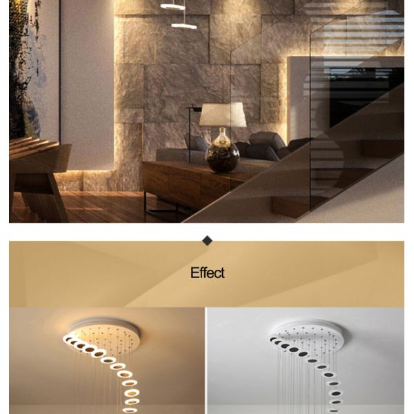 Modern minimalist staircase long LED hanging Chandelier Lighting (WH-NC-73)