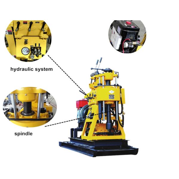 Rock Core Soil Sample Drill Rig 100 Meter Red Color