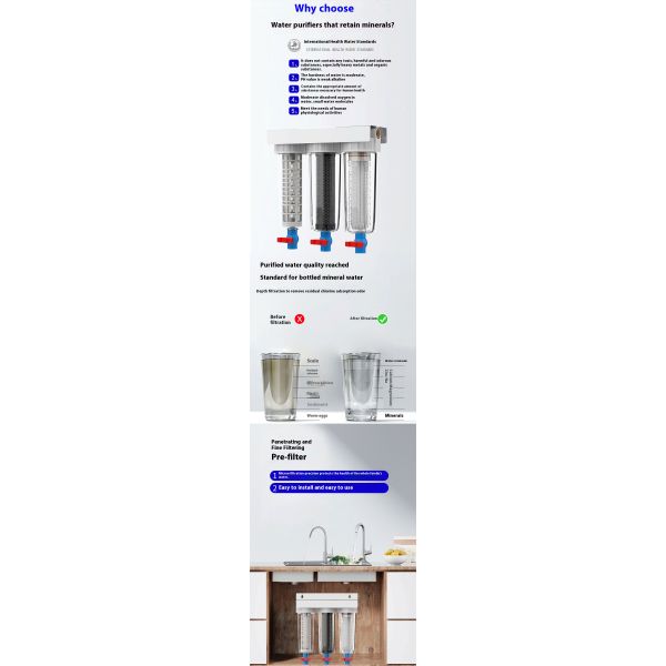 Sediment Three Stage Water Filter Household 10 Inch 1000L