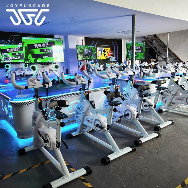 4-Player Bicycle Racing Simulator Machine Commercial Coin-Operated Interactive Sports Arcade Bicycle Racing Arcade Machine Immersive Fitness Cycling