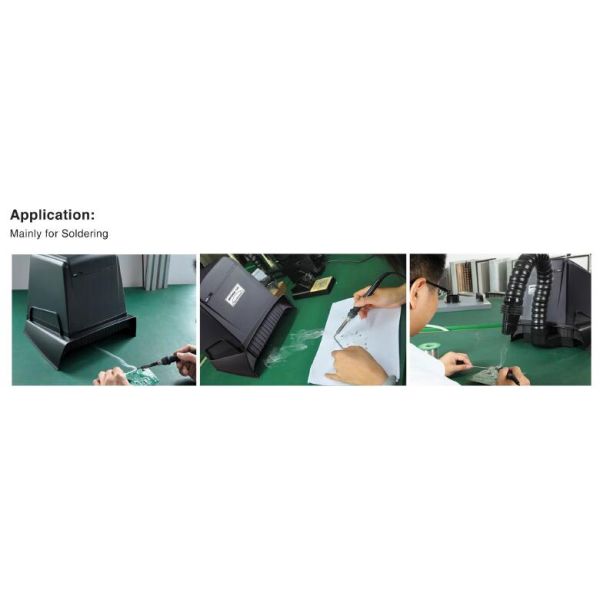 Lightweight Black ESD Desktop Fume Extractor , Solder Fume Extraction System