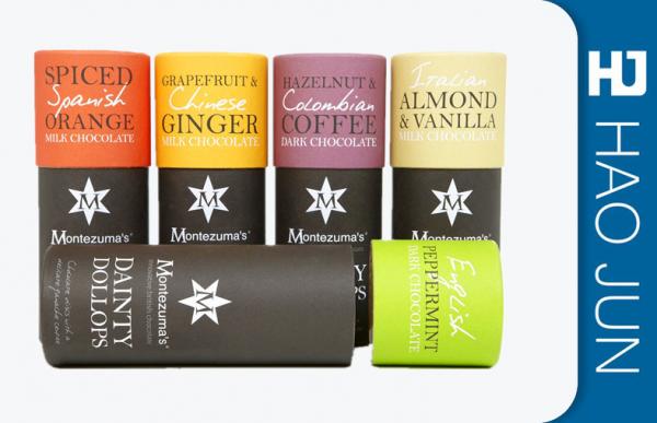 Custom Cardboard Cylinder Tubes Box Glossy Lamination For Tea Package