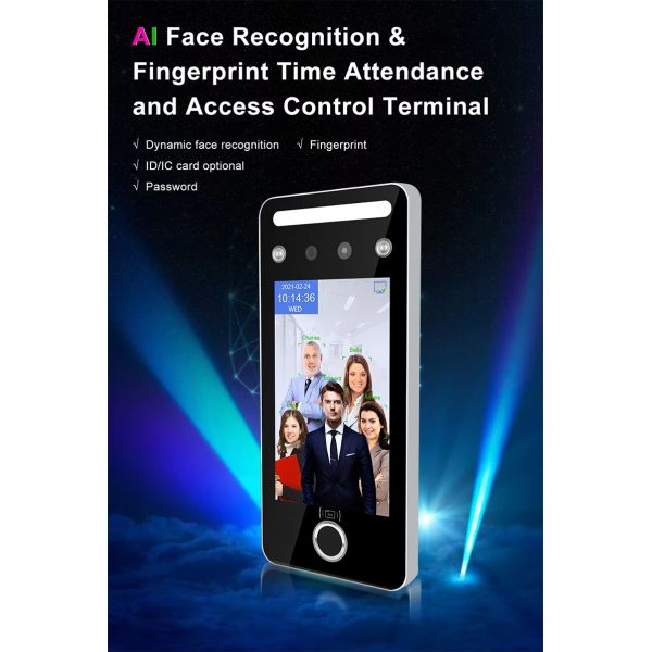 TCP/IP WiFi Cloud Access Control System Multi-Person Face Recognition Biometric Time Attendance Night Vision 5000/10000