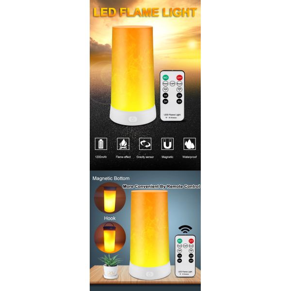 Dimmable Rechargeable Led Magnet Flame Light Dc 5v Remote Control Flame Table Lamp