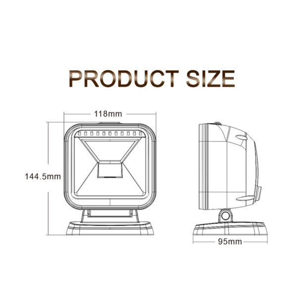 China Manufacturer Auto Scanning PS80H 2d Qr Code Reader Barcode Scanner Desktop Supermarket