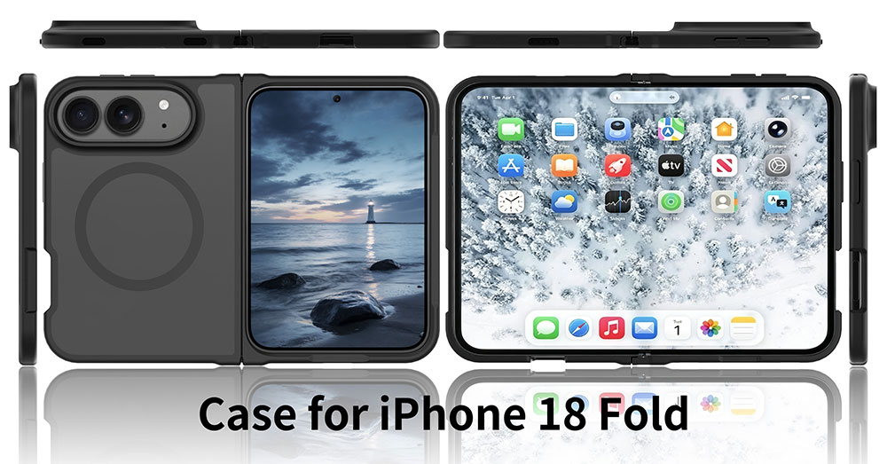 Laudtec Magnetic Case for Apple iPhone 18 Fold TPU+PC Silver Shield Skin Feeling Matte Magnetic Shockproof Phone Cover