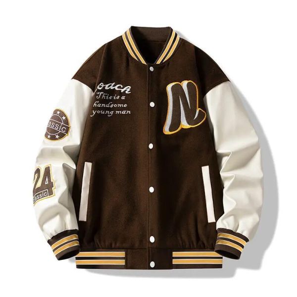 Custom Logo Baseball Loose Casual Varsity Sport Jersey Jacket Green Blue Baseball Jacket for Men