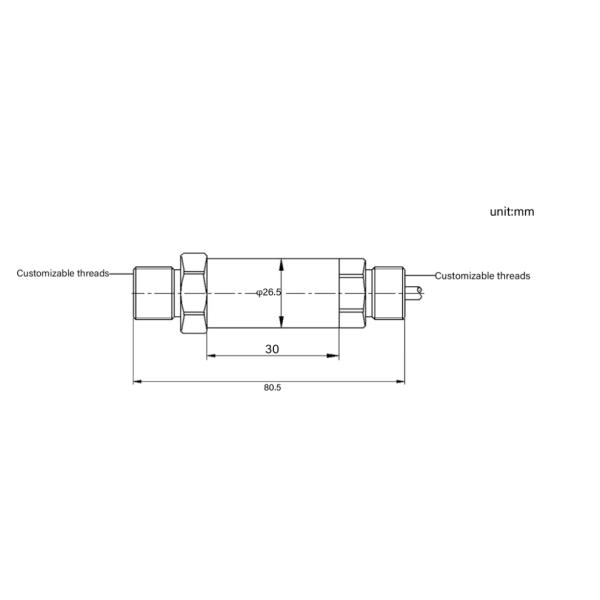 Dual-Head Threaded Pressure Sensor -1bar to 1000bar 4-20mA Output