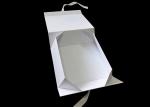 Ribbon Logo Customized White Folding Paper Gift Box For Clothes Packing