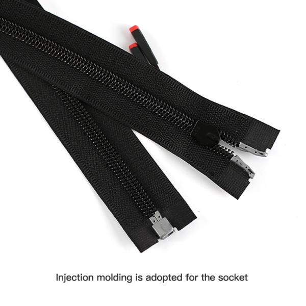 Long Chain Zipper Open End Atuo Lock Customized with Logo Zip Binder for Down Jacket Reflective Zipper