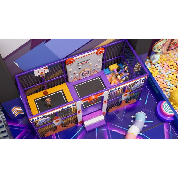 Ball Pool Space Themed Indoor Playground Funny With Slide And Interactive Projection
