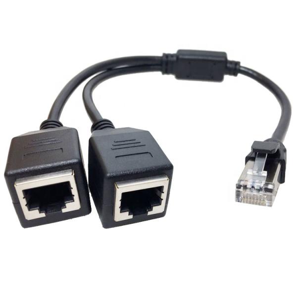 1 Male to 2 Female Ways Socket Port RJ45 interface Cat5 Lan Network Ethernet Splitter Y Adapter Cable