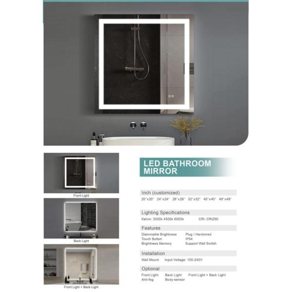 High Durability Make Up Mirrors Light Touch Mirror For Bathroom Irregular Decorative