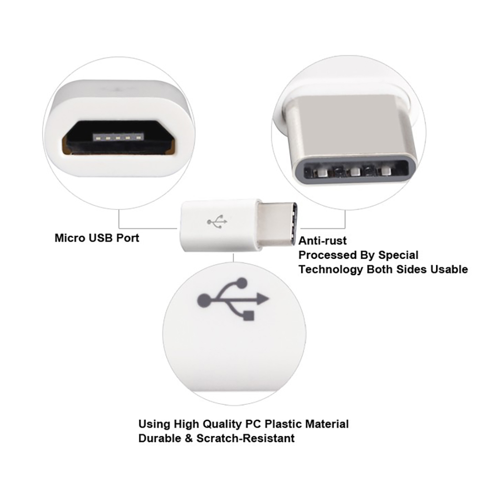 PVC USB 3.1 Type C Male To Micro USB C Female Adapter