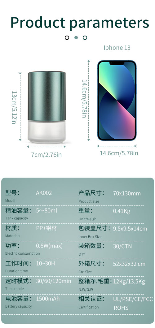 Colorful Light Atmosphere Scent Air Machine Rechargeable Battery Aromatherapy Smart Essential Oil Waterless Diffuser