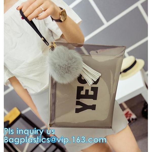 clear printed pvc files zip packing bag, slider reclosable poly bag, resealable slider Zip lockk eva plastic promotion bag