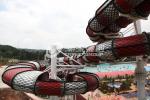 Amusement Park Fiberglass Adult Water Slide With Galvanized Carbon Steel Frame