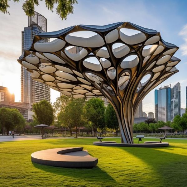 Complete Tree-Inspired Tree Shape SturctureShelter System - Custom Canopies, Rest Pavilions & Walkways for Premium Developments