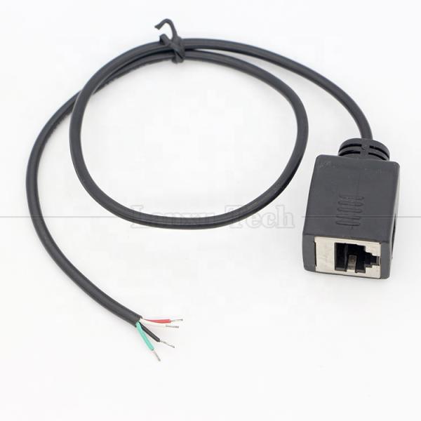 Female RJ45 Socket to Open Tinned Soldering 4 Wires Bare End Pigtail Cable