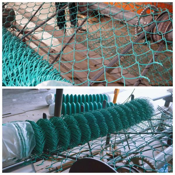 Green Plastic Coated Chain Link Fencing Hot Dipped Diamond Wire Mesh Anti corrosion and anti rust