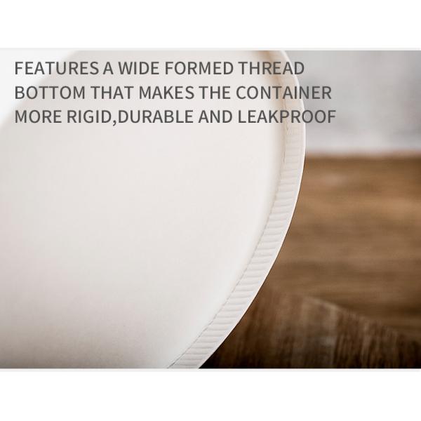 750ml-1500ml Single Use Food Grade White Paper Salad Take-Away Deli Round Bowl