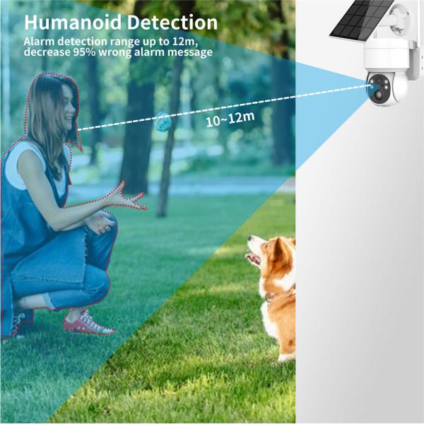 Full Color Outdoor Security PTZ Camera Intelligent Wireless Solar CCTV Wifi Camera