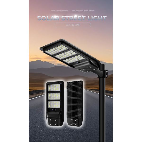 TR-ES-M All-in-One Solar Street Light | Topcon Solar Panel, Smart Motion Sensor Full Bright & Half Dim Mode, IP65 ABS Outdoor Road Light