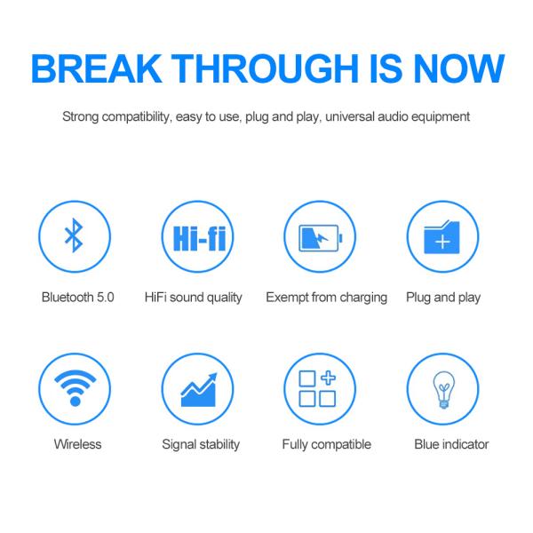 Bluetooth 5.0 Audio Adapter with 10m Transmission Range and Dual Mode for Wireless Audio Streaming