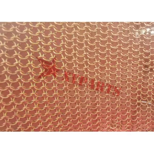 Brass Ring Mesh Curtain For Halls Space Divider 1.5 x 15 mm