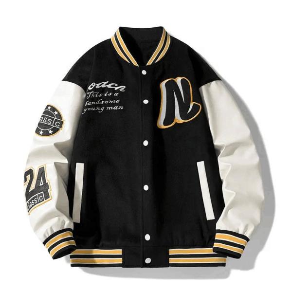 Custom Logo Baseball Loose Casual Varsity Sport Jersey Jacket Green Blue Baseball Jacket for Men
