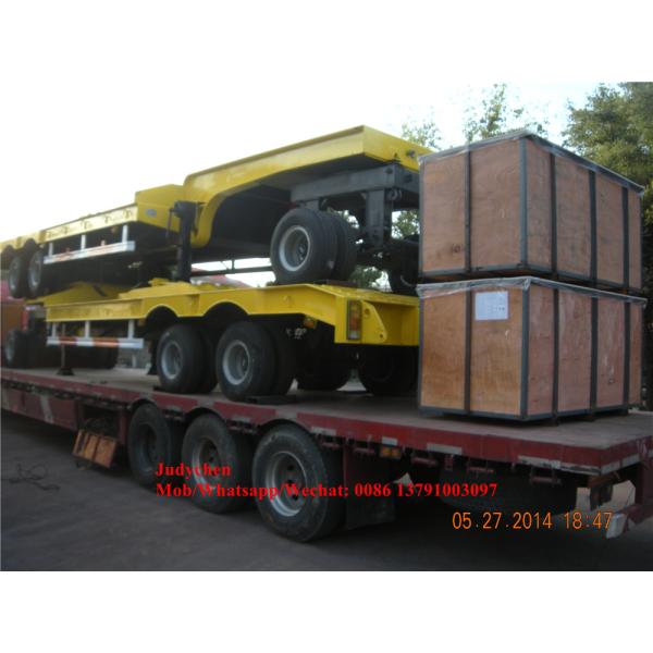 3 Axles 60t Low Bed Full Trailers For Heavy Machinery Transport