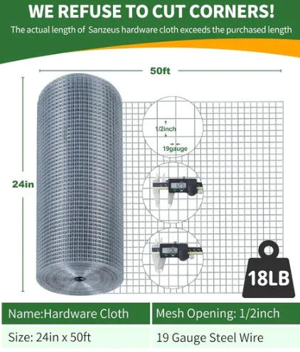 Plastic Coated Welded Wire Mesh Roll 2x2 Galvanized Welded Wire Mesh