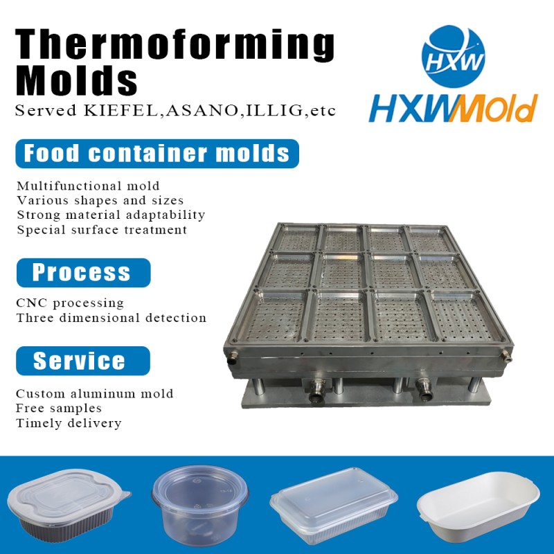 High Precision Square Food Container Lid Mold for Disposable Packaging