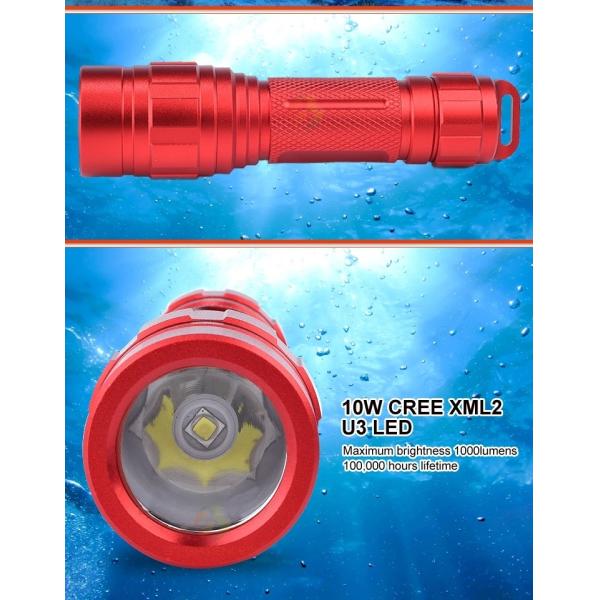 10 Watt High Power Led Flashlight Torch Light Aluminium Alloy Tactical Mini Bright Diving