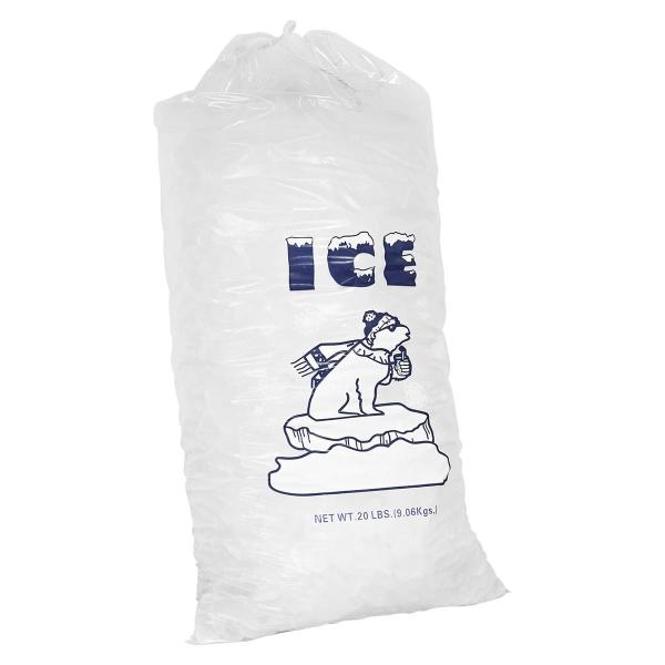 8lb Disposable PE Gravure Printing Reusable Ice Bags With Drawstring