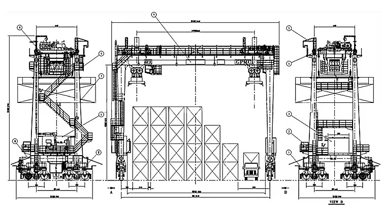 Rtg RTG Container Stacking Crane for Port and Yard Crane Rubber Type Container Gantry Crane