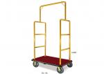 Stainless Steel Chrome / Brass Finish Hotel Luggage Trolley / Rolling Baggage